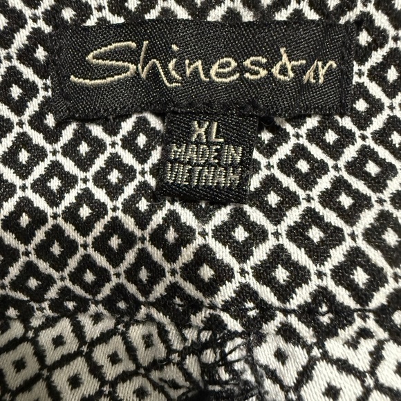 Shinestar Black and White Patterned Cropped Pants work office corpcore - Picture 2 of 4